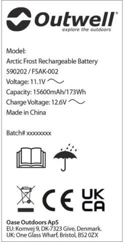 Outwell Oplaadbare Accu Voor Arctic Frost Koelboxen -Winkel Voor Kampeerartikelen 1069 1900 accu 4