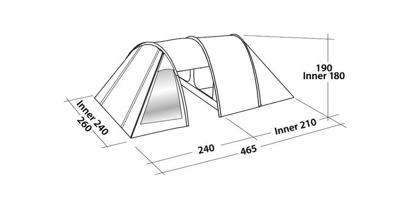 Easy Camp Galaxy 400 Gold Red Tunneltent - 4 Personen 4 Easy Camp Galaxy 400 Gold Red Tunneltent - 4 Personen - Afbeelding 4