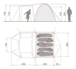 Vaude Campo Casa XT Koepeltent - 3/4 Persoons -Winkel Voor Kampeerartikelen 14229 g