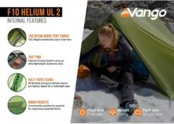 Vango F10 Helium UL 2 Ultralichte Trekking Tunneltent - 1/2 Persoons - Groen 12 Vango F10 Helium UL 2 Ultralichte Trekking Tunneltent - 1/2 Persoons - Groen -Winkel Voor Kampeerartikelen 1900 1783 f10 helium ul 2 5
