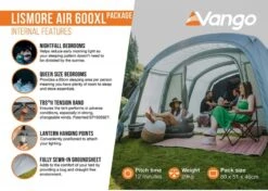 Vango Lismore Air 600XL Opblaasbare Tunneltent - 5 Persoons - Groen -Winkel Voor Kampeerartikelen 1900 1783 lismore air 600xl package 4