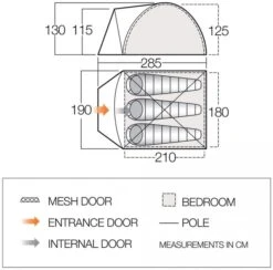Vango Tay 300 Koepeltent - 3 Persoons - Groen -Winkel Voor Kampeerartikelen 1900 1783 tay 300 2