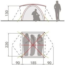 Vaude Campo Grande Koepeltent - 3-4 Persoons - Groen -Winkel Voor Kampeerartikelen 1900 1883 14225 g 5