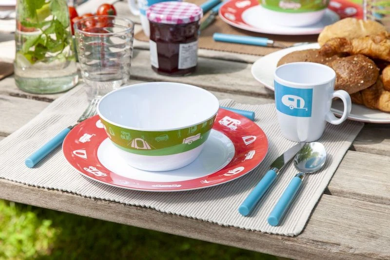 Bo-Camp Happy Camp Melamine Serviesset - 12-delig 2 Bo-Camp Happy Camp Melamine Serviesset - 12-delig - Afbeelding 2