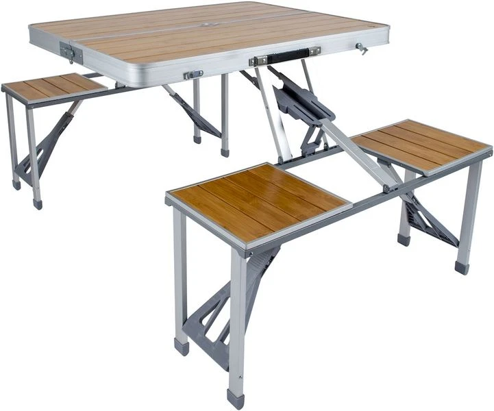 Bo-Camp 136 X 85 Inklapbare Picknicktafel - Bamboe 1 Bo-Camp 136 X 85 Inklapbare Picknicktafel - Bamboe