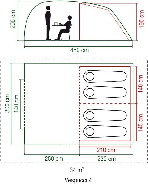 Coleman Vespucci 4 Tunneltent - 4 Persoons 8 Coleman Vespucci 4 Tunneltent - 4 Persoons - Afbeelding 8